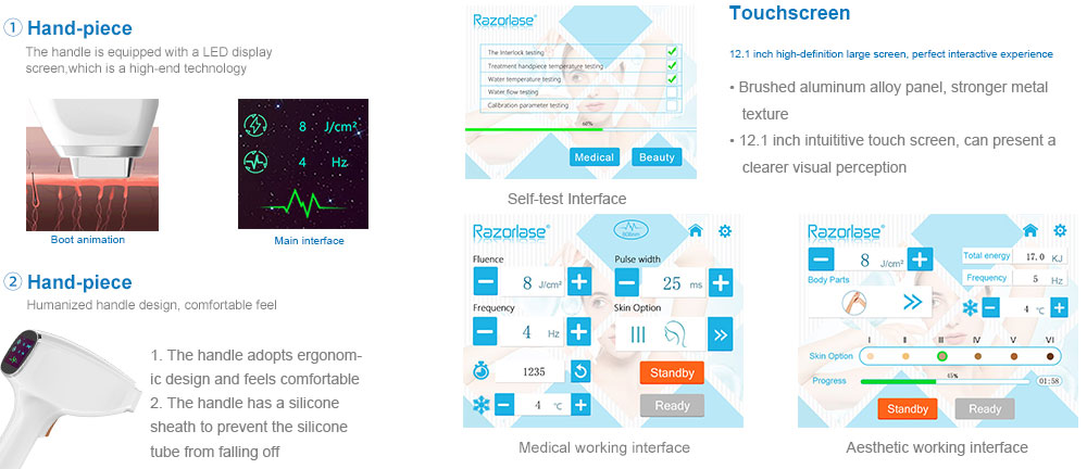Upgraded diode laser hair removal machine