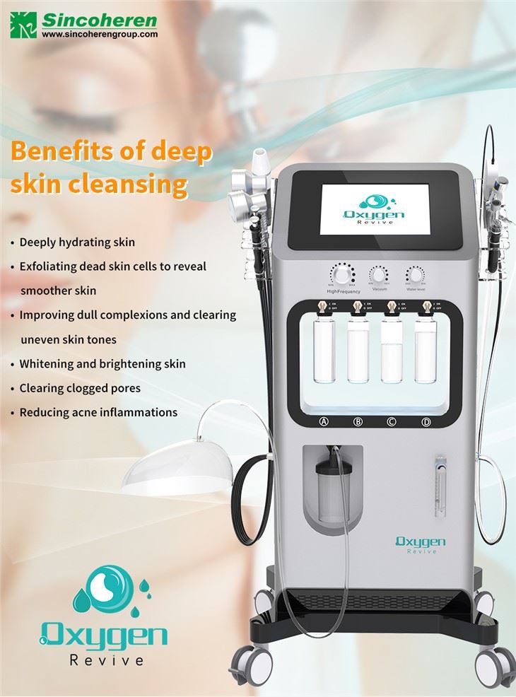 Multifunction Skin Care Facial Cleaning H2O2 Hydra Jet Peel Oxygen Small Bubble Machine