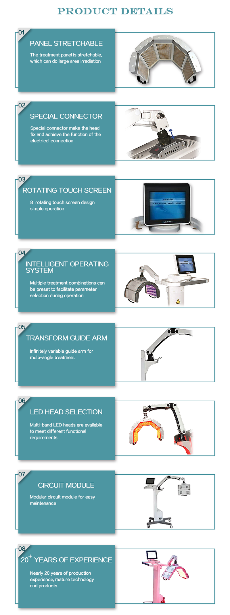 PDT led skin care machine for skin rejuvenation